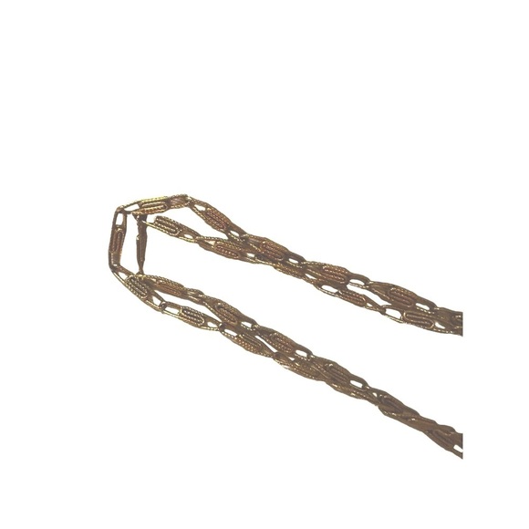 Vintage Napier Textured Or Brushed Gold Tone Necklace Chain Paperclip Style 30" - Picture 7 of 11